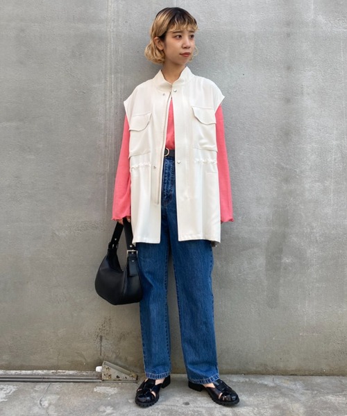 CIAOPANIC（チャオパニック）の「パンツとセットアップ可、ミリタリーベスト（ベスト・レディース・グリーン/アイボリー・FREE）」の16枚目の写真