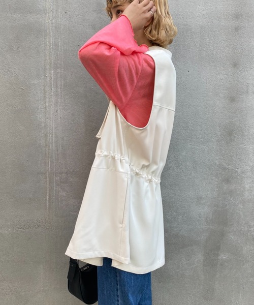 CIAOPANIC（チャオパニック）の「パンツとセットアップ可、ミリタリーベスト（ベスト・レディース・グリーン/アイボリー・FREE）」の6枚目の写真