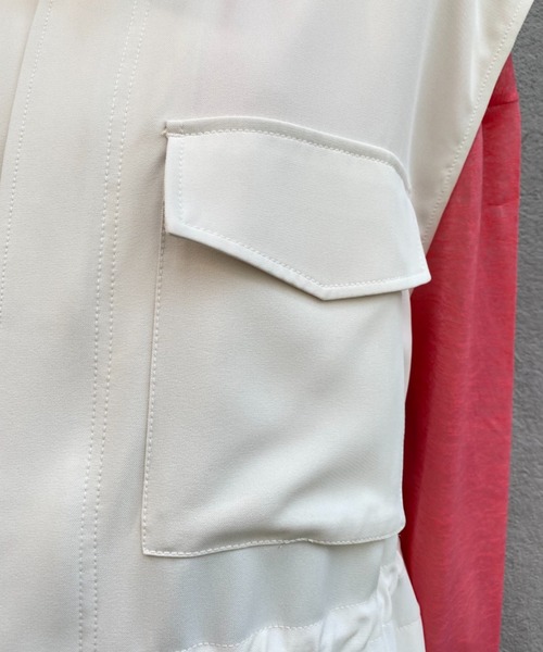 CIAOPANIC（チャオパニック）の「パンツとセットアップ可、ミリタリーベスト（ベスト・レディース・グリーン/アイボリー・FREE）」の11枚目の写真