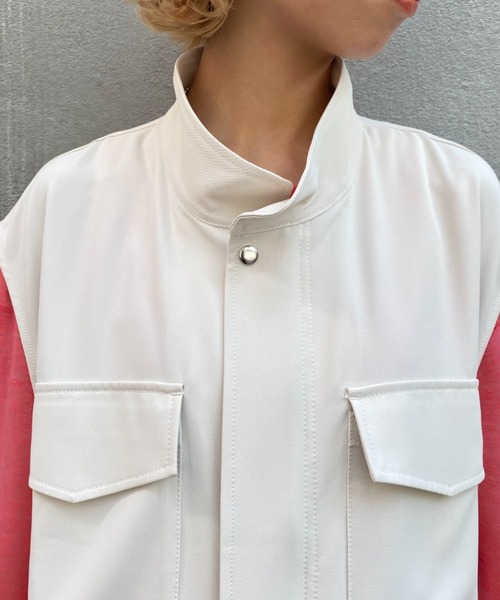 CIAOPANIC（チャオパニック）の「パンツとセットアップ可、ミリタリーベスト（ベスト・レディース・グリーン/アイボリー・FREE）」の10枚目の写真