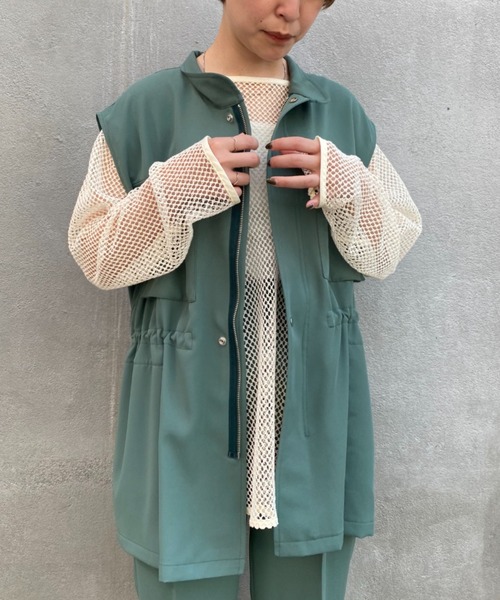 CIAOPANIC（チャオパニック）の「パンツとセットアップ可、ミリタリーベスト（ベスト・レディース・グリーン/アイボリー・FREE）」の21枚目の写真