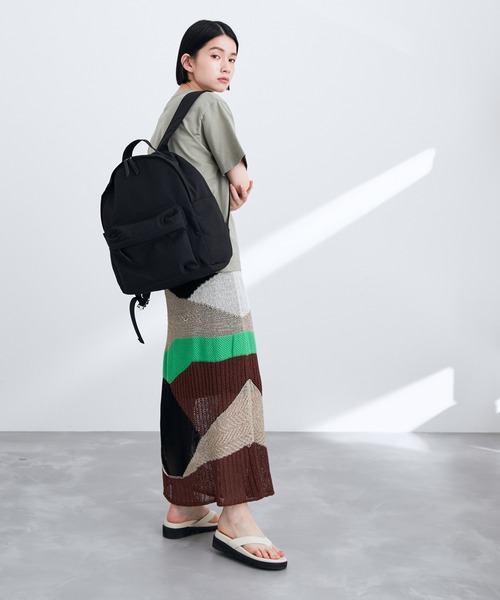 ADAM ET ROPE'（アダムエロペ）の「【A4対応・SETアイテム】コットン×ナイロンリュック (リュック+ショルダーバッグ)（バックパック/リュック・レディース・ブラック/グレー・FREE）」の6枚目の写真