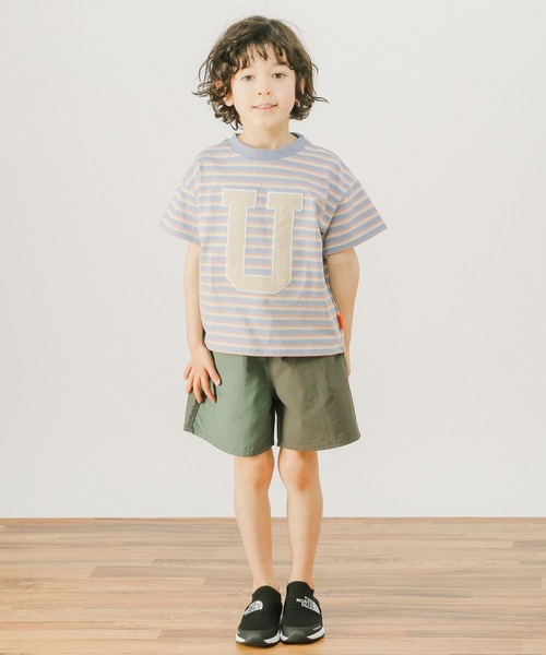 UNIVERSAL OVERALL(ユニバーサルオーバーオール)の「【UNIVERSAL OVERALL】別注ボーダーTシャツ(KIDS)(Tシャツ/カットソー・キッズ・ブラック/ブルー/ピンク・110cm/120cm/130cm/140cm)」の8枚目の写真
