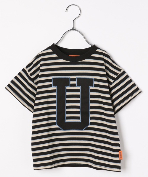 UNIVERSAL OVERALL(ユニバーサルオーバーオール)の「【UNIVERSAL OVERALL】別注ボーダーTシャツ(KIDS)(Tシャツ/カットソー・キッズ・ブラック/ブルー/ピンク・110cm/120cm/130cm/140cm)」の9枚目の写真