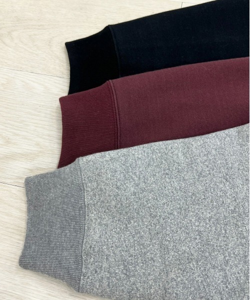 KIIT(キート)の「KIIT キート / RAGLAN SLEEVE SWEAT SHIRT ラグランスリーブ スウェット トレーナー(セットアップ) / KIN-T97-004(スウェット・メンズ・ブラック/ワイン/杢グレー・3/2/1)」の6枚目の写真