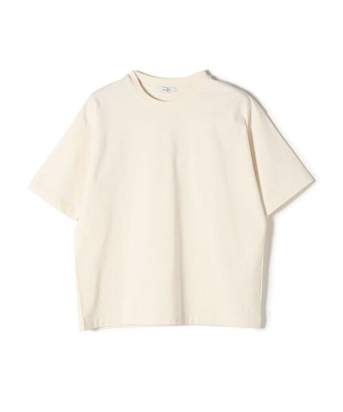 SHIPS Days(シップスデイズ)の「SHIPS Days:ミニ裏毛クルーネックTシャツ◇(Tシャツ/カットソー・レディース・オフホワイト/ネイビー/ブラウン・ONE SIZE)」の4枚目の写真