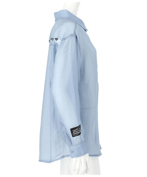 ANAP GｉRL（アナップガール）の「シアーオーバーシャツ（シャツ/ブラウス・キッズ・ライトブルー/ブラック/グリーン・S/M）」の11枚目の写真