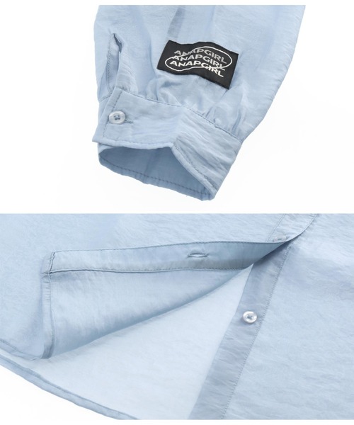 ANAP GｉRL（アナップガール）の「シアーオーバーシャツ（シャツ/ブラウス・キッズ・ライトブルー/ブラック/グリーン・S/M）」の14枚目の写真