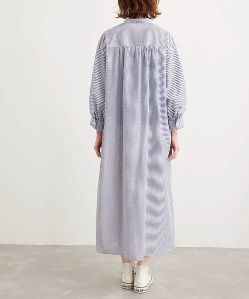 ROPE' PICNIC（ロペピクニック）の「リネン混シャツワンピース（シャツワンピース・レディース・ブラック/ホワイト/グリーン/ネイビー・38）」の7枚目の写真