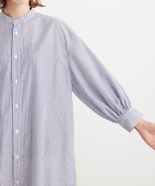 ROPE' PICNIC（ロペピクニック）の「リネン混シャツワンピース（シャツワンピース・レディース・ブラック/ホワイト/グリーン/ネイビー・38）」の9枚目の写真