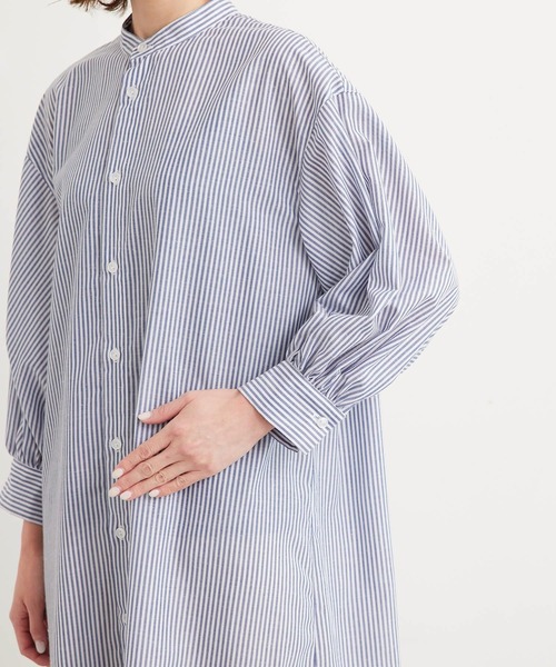 ROPE' PICNIC（ロペピクニック）の「リネン混シャツワンピース（シャツワンピース・レディース・ブラック/ホワイト/グリーン/ネイビー・38）」の10枚目の写真