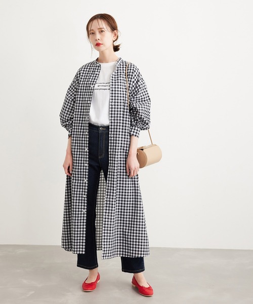 ROPE' PICNIC（ロペピクニック）の「リネン混シャツワンピース（シャツワンピース・レディース・ブラック/ホワイト/グリーン/ネイビー・38）」の17枚目の写真