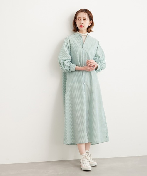 ROPE' PICNIC（ロペピクニック）の「リネン混シャツワンピース（シャツワンピース・レディース・ブラック/ホワイト/グリーン/ネイビー・38）」の19枚目の写真