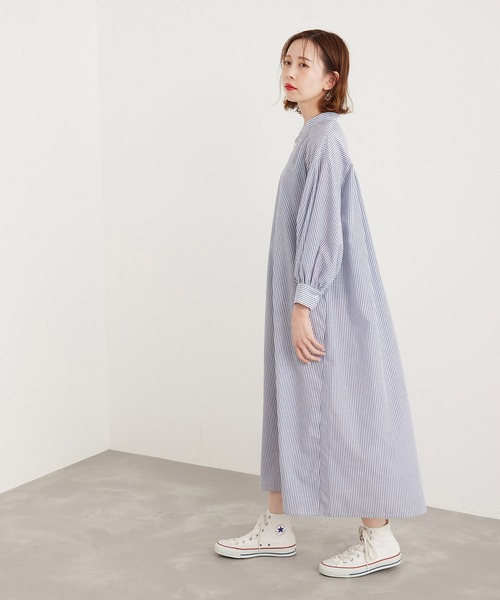 ROPE' PICNIC（ロペピクニック）の「リネン混シャツワンピース（シャツワンピース・レディース・ブラック/ホワイト/グリーン/ネイビー・38）」の21枚目の写真