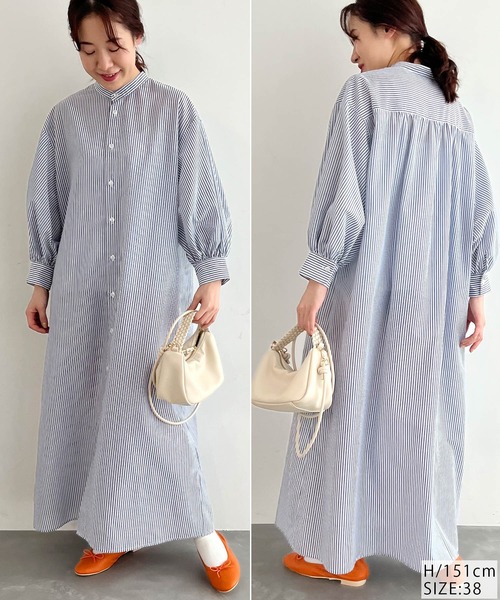 ROPE' PICNIC（ロペピクニック）の「リネン混シャツワンピース（シャツワンピース・レディース・ブラック/ホワイト/グリーン/ネイビー・38）」の22枚目の写真