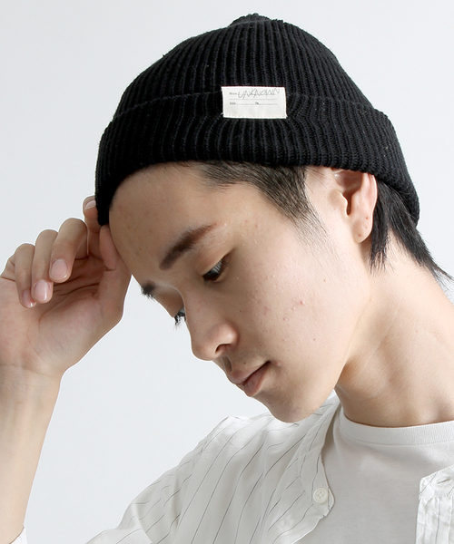 WEGO（ウィゴー）の「WEGO/コットンニットキャップ（ニットキャップ/ビーニー・メンズ・ホワイト/ブラック/杢グレー/ブルー/レッド/ネイビー/ワイン/マスタード・FREE）」の2枚目の写真