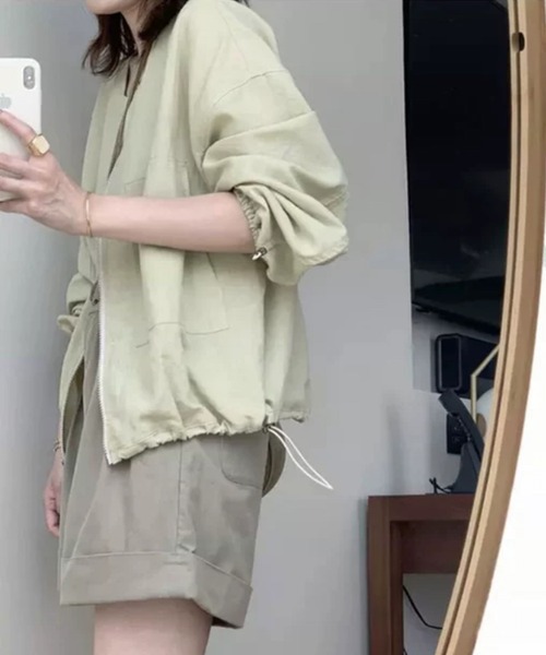 ANOTHER S（アナザーエス）の「リネンライクノーカラーブルゾン