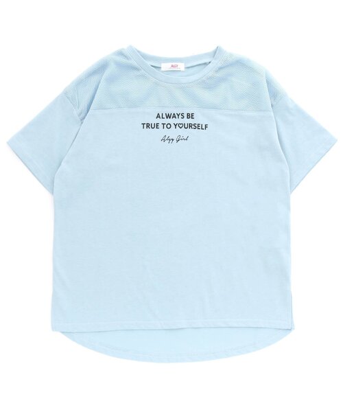 algy（アルジー）の「メッシュ切り替えT（Tシャツ/カットソー・キッズ・ブラック/ピンク/サックスブルー・MEDIUM/XX-SMALL/SMALL/X-SMALL）」の3枚目の写真