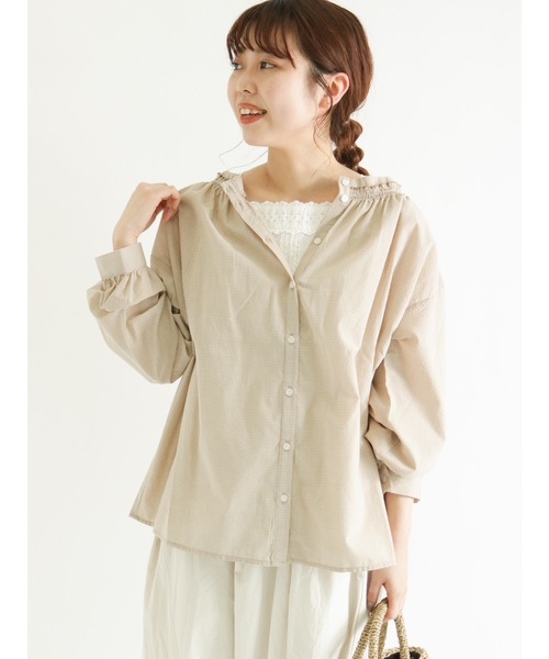 前後2WAYサッカーギンガムブラウス　ハローバイフミオカナガワ　フミオ買い Amazon.co.jp: 前後2WAYサッカーギンガムブラウス ハローバイ