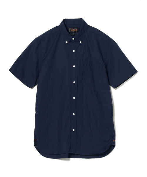 美品 BEAMS PLUS カラー ブロードシャツ 半袖 ネイビー 無地 L 美品 BEAMS PLUS カラー ブロードシャツ 半袖 ネイビー 無地 L