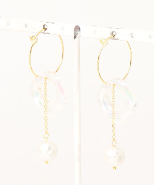 tone（トーン）の「【MUURABBTI】オーロラとコットンパールのフープピアス(MA)（ピアス（両耳用）・レディース・ゴールド/シルバー・FREE）」の6枚目の写真