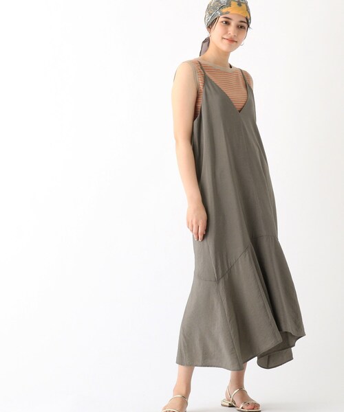 OPAQUE.CLIP（オペークドットクリップ）の「◆ペプラムキリカエ　キャミワンピース（ワンピース・レディース・ブラック/チャコールグレー/ライトベージュ・36/42/38/40）」の3枚目の写真
