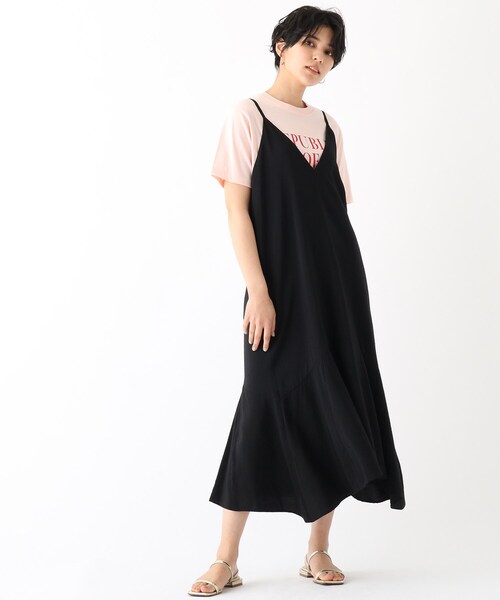 OPAQUE.CLIP（オペークドットクリップ）の「◆ペプラムキリカエ　キャミワンピース（ワンピース・レディース・ブラック/チャコールグレー/ライトベージュ・36/42/38/40）」の17枚目の写真