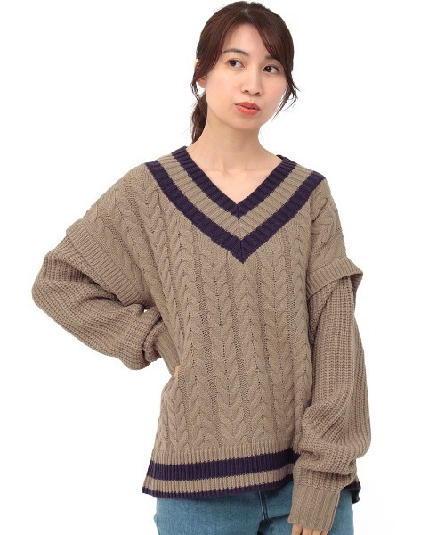 チチカカ(チチカカ)の「チルデンケーブルプルオーバー(ニット/セーター・レディース・オフホワイト/ベージュ/ブラック・FREE)」の10枚目の写真