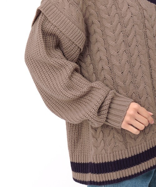 チチカカ(チチカカ)の「チルデンケーブルプルオーバー(ニット/セーター・レディース・オフホワイト/ベージュ/ブラック・FREE)」の14枚目の写真