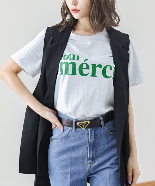 SUGAR BISKET(シュガービスケット)の「プリントロゴTシャツ(Tシャツ/カットソー・レディース・ホワイト×グリーン/ホワイト×レッド/ピンク系その他/ブラック×ホワイト/ホワイト×ブラック・M/L)」の2枚目の写真