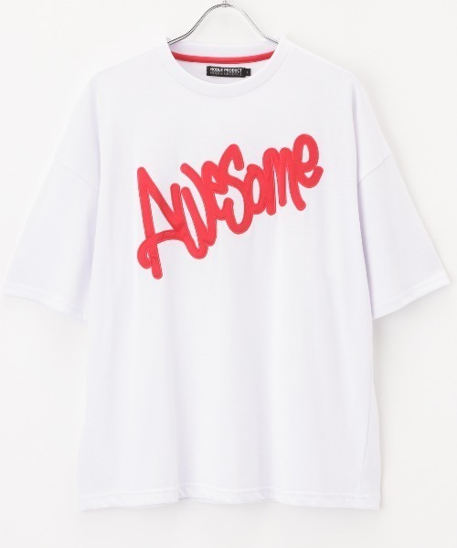 Mac-House(マックハウス)の「アップリケロゴ 半袖Tシャツ/ルーズシルエット(Tシャツ/カットソー・メンズ・ブラック/サックスブルー/ホワイト・M/L)」の1枚目の写真