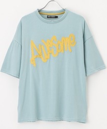 アップリケロゴ 半袖Tシャツ/ルーズシルエット