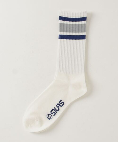 SILAS（サイラス）の「EMBLEM SOCKS BLUE サイラスエンブレムソックスブルー（ソックス/靴下・メンズ・ホワイト・ONE SIZE）」の5枚目の写真