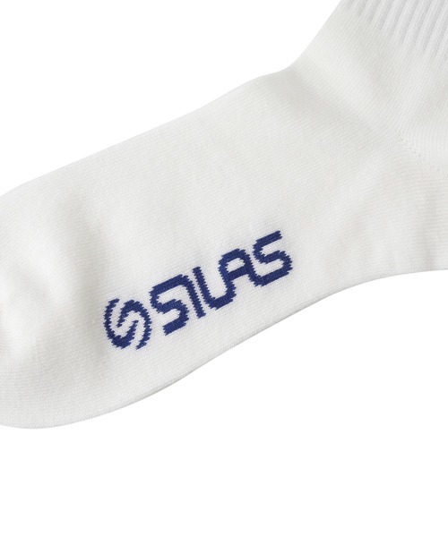 SILAS（サイラス）の「EMBLEM SOCKS BLUE サイラスエンブレムソックスブルー（ソックス/靴下・メンズ・ホワイト・ONE SIZE）」の2枚目の写真