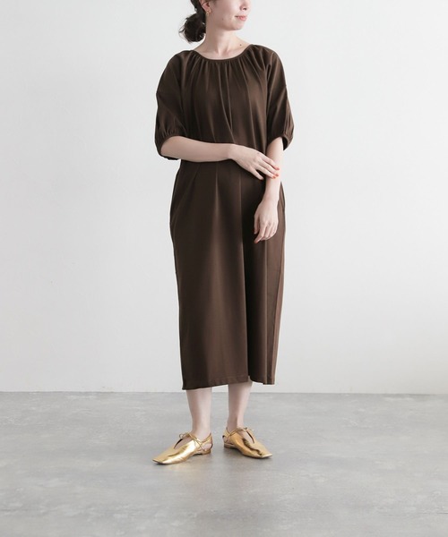 LEPSIM（レプシィム）の「【FOR I SERIES】ソデボリュームワンピース　344223（ワンピース・レディース・ブラウン/オレンジ/グリーン・SMALL）」の2枚目の写真