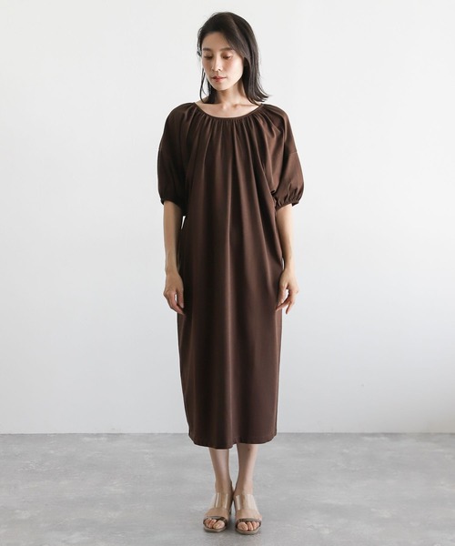 LEPSIM（レプシィム）の「【FOR I SERIES】ソデボリュームワンピース　344223（ワンピース・レディース・ブラウン/オレンジ/グリーン・SMALL）」の7枚目の写真