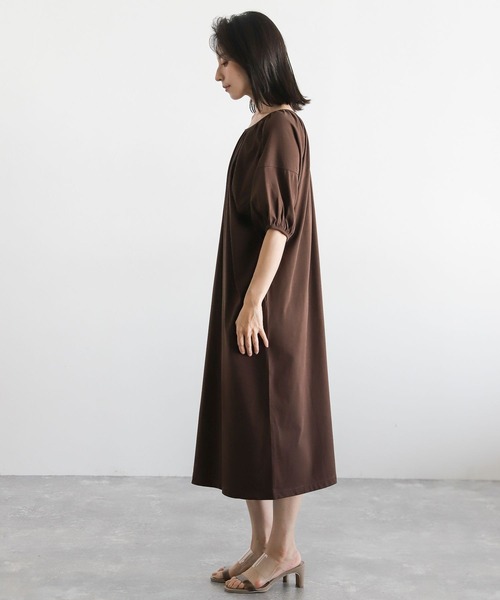 LEPSIM（レプシィム）の「【FOR I SERIES】ソデボリュームワンピース　344223（ワンピース・レディース・ブラウン/オレンジ/グリーン・SMALL）」の8枚目の写真