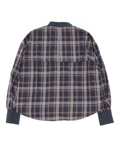 BDONNA（ビドンナ）の「T/C TOP糸チェック　ブラウス（シャツ/ブラウス・レディース・オフホワイト/ネイビー・MEDIUM）」の8枚目の写真