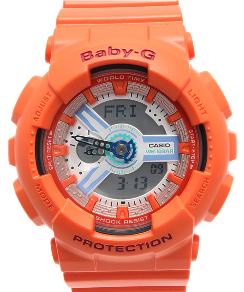 CASIO(カシオ)の「Baby-G / BA-110SN-1AJF(アナログ腕時計・レディース・ホワイト/ブラック/オレンジ・ONE SIZE)」の3枚目の写真