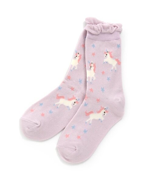 Ampersand(アンパサンド)の「ユニコーンソックス(ソックス/靴下・キッズ・オフホワイト/ピンク/ラベンダー・12/15 /18/21)」の3枚目の写真