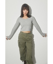LAGUA GEM | LAGUA LOGO RIB TOPS ラグアロゴリブトップス(Tシャツ/カットソー)