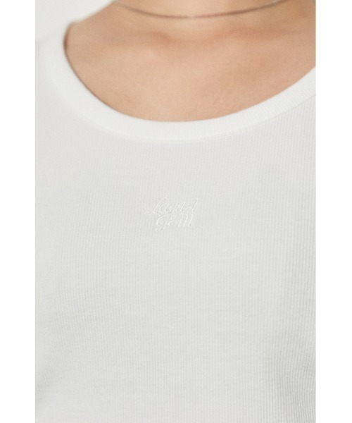 LAGUA GEM(ラグアジェム)の「LAGUA LOGO RIB TOPS ラグアロゴリブトップス(Tシャツ/カットソー・レディース・ホワイト/チャコールグレー/ブラック/レッド/カーキ・FREE)」の8枚目の写真