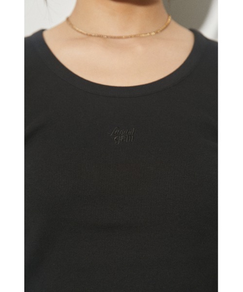 LAGUA GEM(ラグアジェム)の「LAGUA LOGO RIB TOPS ラグアロゴリブトップス(Tシャツ/カットソー・レディース・ホワイト/チャコールグレー/ブラック/レッド/カーキ・FREE)」の11枚目の写真