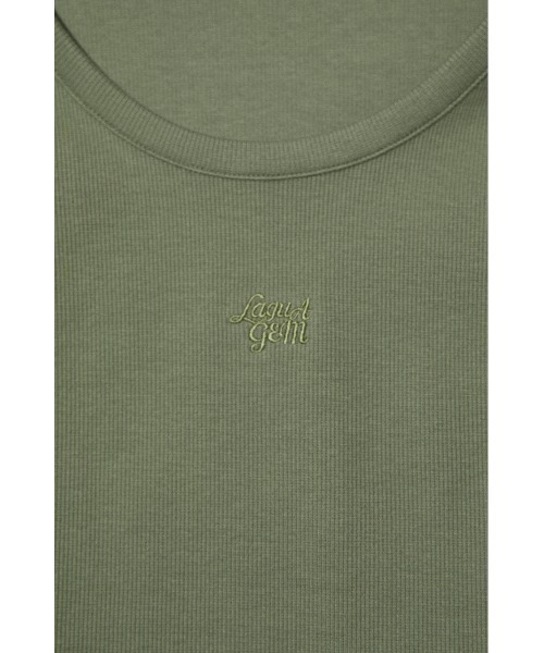 LAGUA GEM(ラグアジェム)の「LAGUA LOGO RIB TOPS ラグアロゴリブトップス(Tシャツ/カットソー・レディース・ホワイト/チャコールグレー/ブラック/レッド/カーキ・FREE)」の14枚目の写真