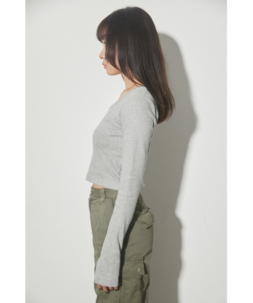 LAGUA GEM(ラグアジェム)の「LAGUA LOGO RIB TOPS ラグアロゴリブトップス(Tシャツ/カットソー・レディース・ホワイト/チャコールグレー/ブラック/レッド/カーキ・FREE)」の20枚目の写真