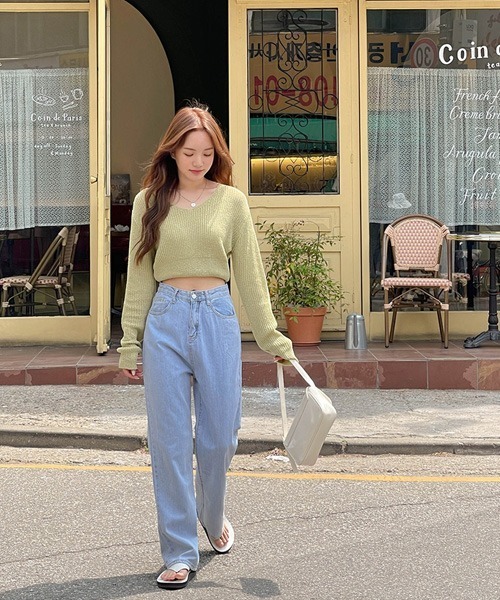 SONA（ソナ）の「SONYUNARA ベーシックVネッククロップニット（ニット/セーター・レディース・イエロー/グリーン・FREE）」の17枚目の写真