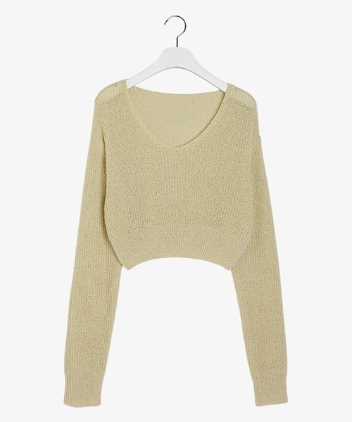 SONA（ソナ）の「SONYUNARA ベーシックVネッククロップニット（ニット/セーター・レディース・イエロー/グリーン・FREE）」の21枚目の写真