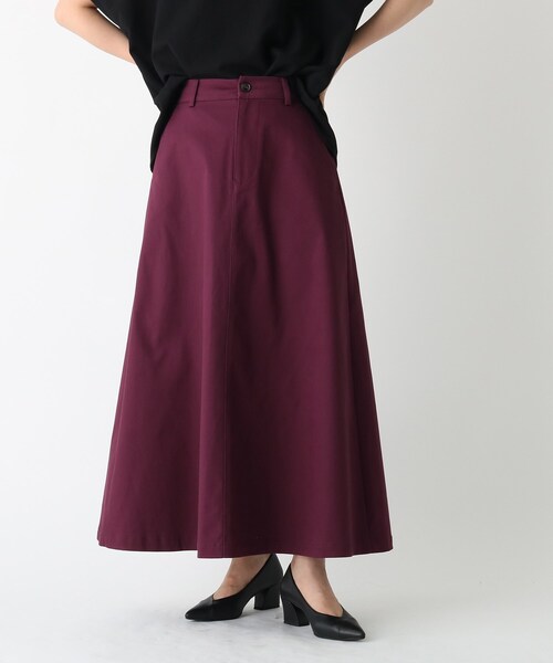 OPAQUE.CLIP（オペークドットクリップ）の「◆オーガニックコットンチノ 401B フレアスカート【WEB限定サイズ】（スカート・レディース・パープル系/ブラック/サンドベージュ・40/42/34/38/36）」の3枚目の写真