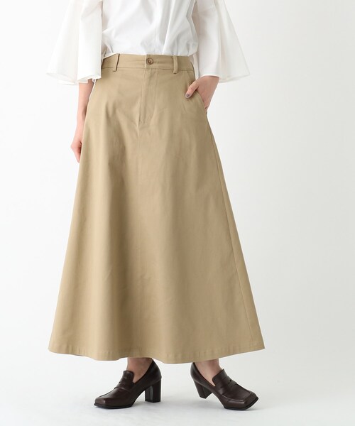 OPAQUE.CLIP（オペークドットクリップ）の「◆オーガニックコットンチノ 401B フレアスカート【WEB限定サイズ】（スカート・レディース・パープル系/ブラック/サンドベージュ・40/42/34/38/36）」の2枚目の写真