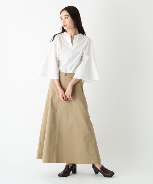 OPAQUE.CLIP（オペークドットクリップ）の「◆オーガニックコットンチノ 401B フレアスカート【WEB限定サイズ】（スカート・レディース・パープル系/ブラック/サンドベージュ・40/42/34/38/36）」の7枚目の写真